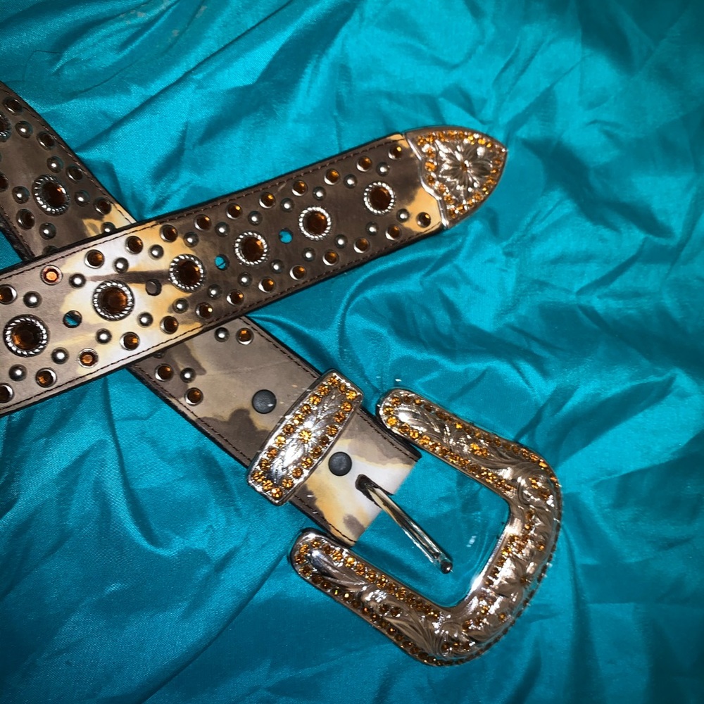 Angel Ranch Camo Rhinestone Leather Belt